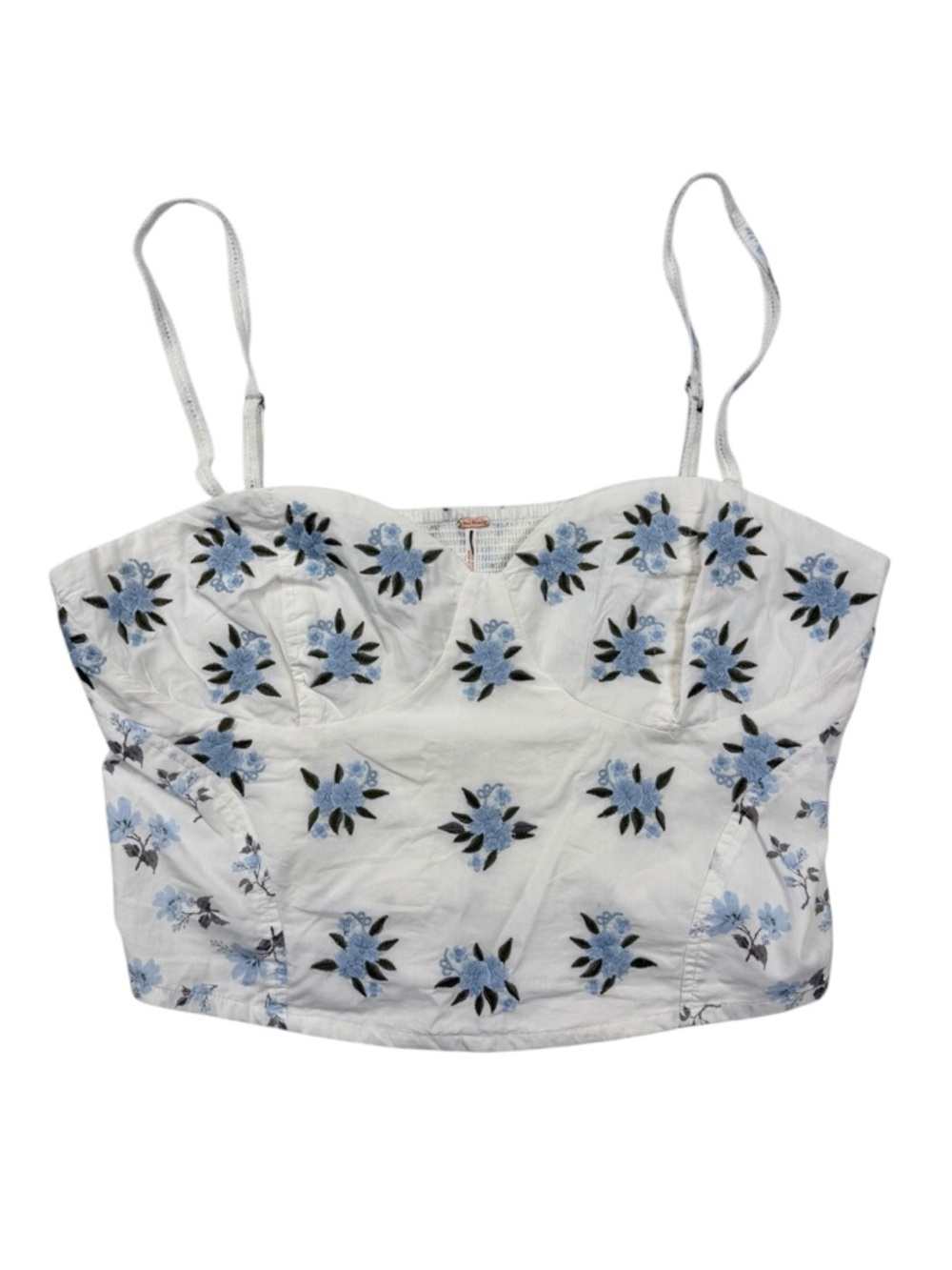 Free People‎ NWOT Wild Flowers Embroidered Bustier Top Tea Combo Floral Large - Picture 2 of 7